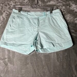 Vineyard Vines Women's Aqua Blue Whale Logo Chino Shorts Size 2
